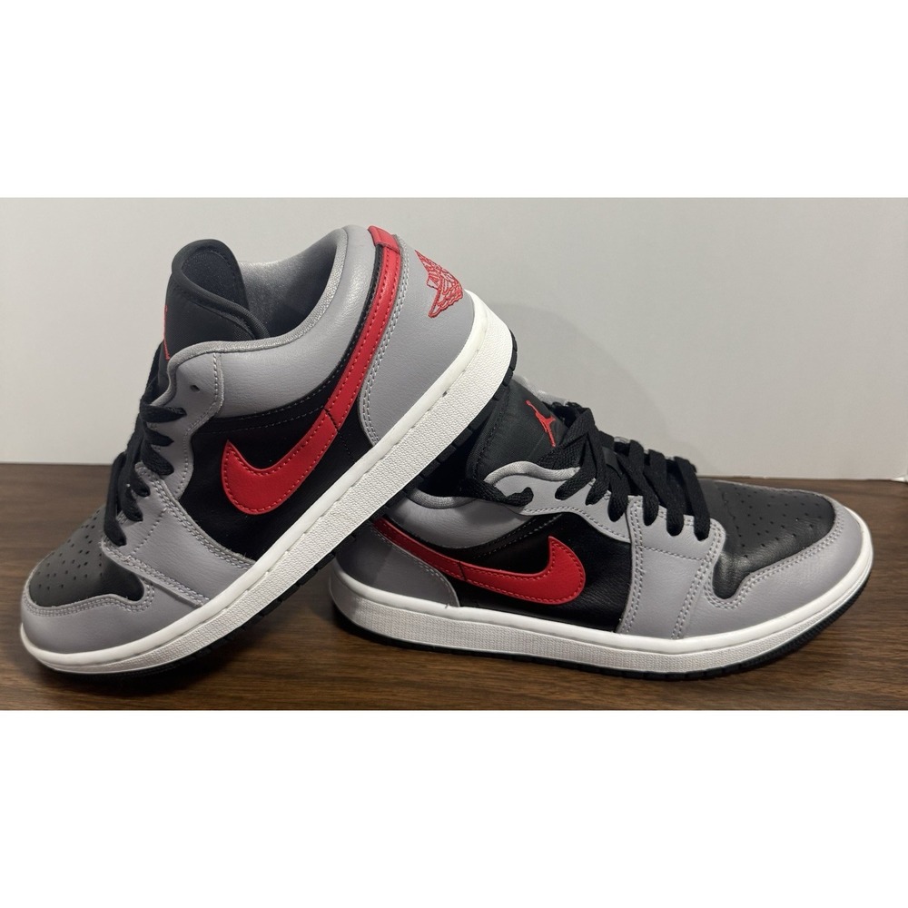 Nike Women's RARE Air Jordan 1 Low Shoes Smoke Grey Red Black FZ4183-002